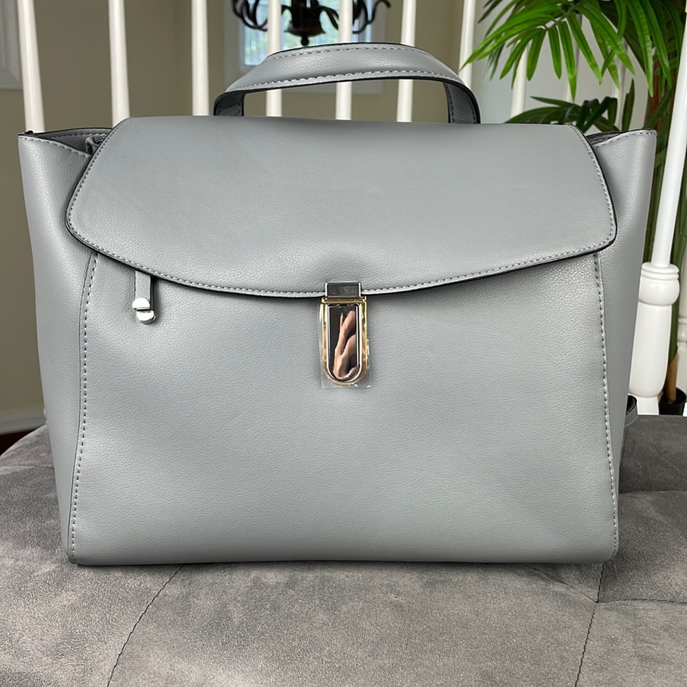 ALFANI ~ Faux Leather Mixed Metal Backpack ~ Grey ~ NWT!